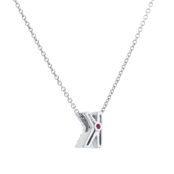 Roberto Coin Tiny Treasures 18ct White Gold 0.05ct Love Letter K Necklaces