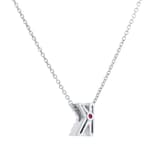Roberto Coin Tiny Treasures 18ct White Gold 0.05ct Love Letter K Necklaces