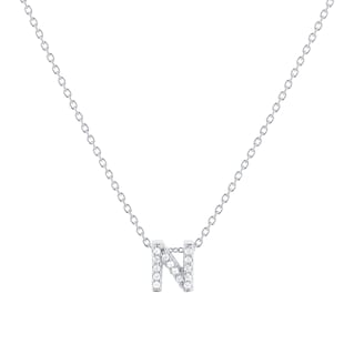 Roberto Coin Tiny Treasures 18ct White Gold 0.07ct Love Letter N Necklaces