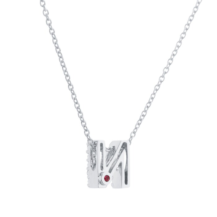 Roberto Coin Tiny Treasures 18ct White Gold 0.07ct Love Letter N Necklaces