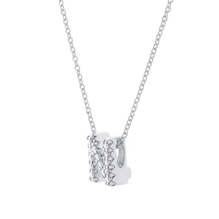 Roberto Coin Tiny Treasures 18ct White Gold 0.07ct Love Letter N Necklaces