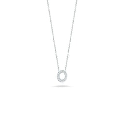 37050129 - Tiny Treasures 18ct White Gold 0.06ct Love Letter O Necklaces