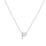 Roberto Coin Tiny Treasures 18ct White Gold 0.05ct Love Letter P Necklaces