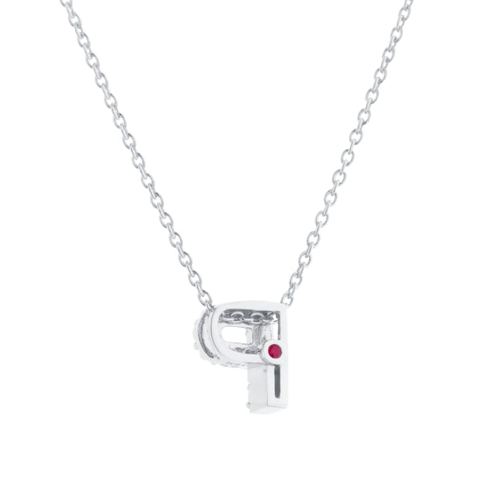 Roberto Coin Tiny Treasures 18ct White Gold 0.05ct Love Letter P Necklaces