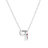 Roberto Coin Tiny Treasures 18ct White Gold 0.05ct Love Letter P Necklaces