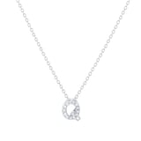Roberto Coin Tiny Treasures 18ct White Gold 0.07ct Love Letter Q Necklaces