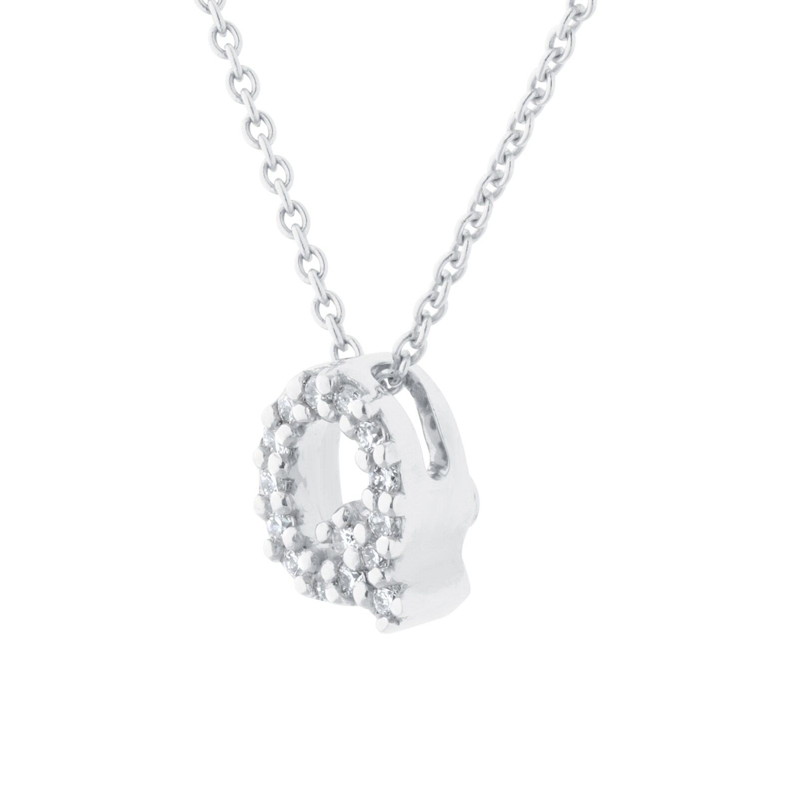 Roberto Coin Tiny Treasures 18ct White Gold 0.07ct Love Letter Q Necklaces Roberto Coin Tiny Treasures 18ct White Gold 0.07ct Love Letter Q Necklaces