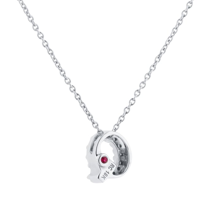 Roberto Coin Tiny Treasures 18ct White Gold 0.07ct Love Letter Q Necklaces