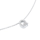 Roberto Coin Tiny Treasures 18ct White Gold 0.07ct Love Letter Q Necklaces