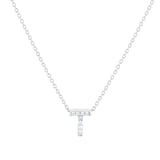 Roberto Coin Tiny Treasures 18ct White Gold 0.04ct Love Letter T Necklaces