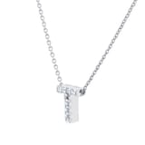Roberto Coin Tiny Treasures 18ct White Gold 0.04ct Love Letter T Necklaces