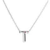 Roberto Coin Tiny Treasures 18ct White Gold 0.04ct Love Letter T Necklaces
