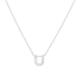 Roberto Coin Tiny Treasures 18ct White Gold 0.06ct Love Letter U Necklaces