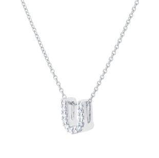 Roberto Coin Tiny Treasures 18ct White Gold 0.06ct Love Letter U Necklaces