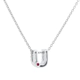 Roberto Coin Tiny Treasures 18ct White Gold 0.06ct Love Letter U Necklaces