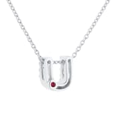 Roberto Coin Tiny Treasures 18ct White Gold 0.06ct Love Letter U Necklaces