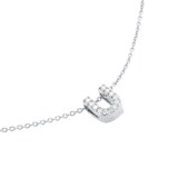 Roberto Coin Tiny Treasures 18ct White Gold 0.06ct Love Letter U Necklaces
