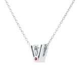 Roberto Coin Tiny Treasures 18ct White Gold 0.05ct Love Letter V Necklaces