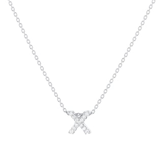 Roberto Coin Tiny Treasures 18ct White Gold 0.05ct Love Letter X Necklaces