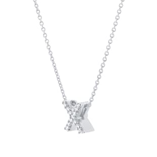 Roberto Coin Tiny Treasures 18ct White Gold 0.05ct Love Letter X Necklaces