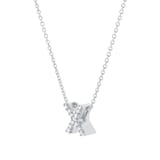 Roberto Coin Tiny Treasures 18ct White Gold 0.05ct Love Letter X Necklaces