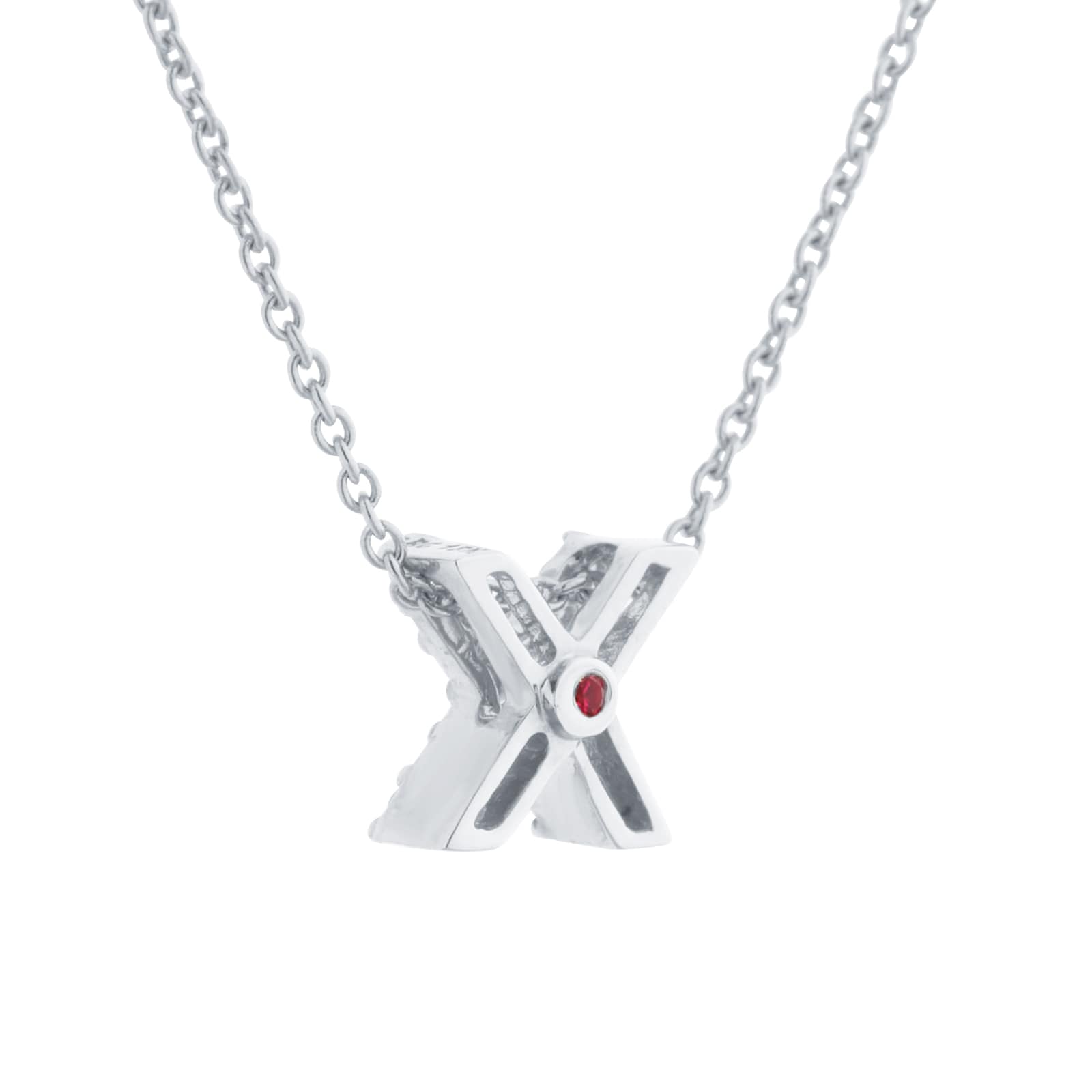 Roberto Coin Tiny Treasures 18ct White Gold 0.05ct Love Letter X Necklaces