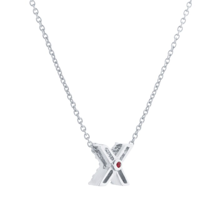 Roberto Coin Tiny Treasures 18ct White Gold 0.05ct Love Letter X Necklaces