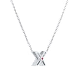 Roberto Coin Tiny Treasures 18ct White Gold 0.05ct Love Letter X Necklaces