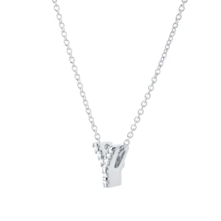 Roberto Coin Tiny Treasures 18ct White Gold 0.04ct Love Letter Y Necklaces
