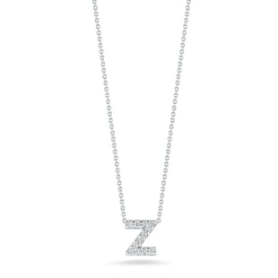 Roberto Coin Tiny Treasures 18ct White Gold 0.05ct Love Letter Z Necklaces