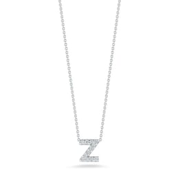 37050138 - Tiny Treasures 18ct White Gold 0.05ct Love Letter Z Necklaces