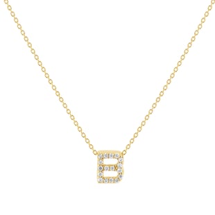 Roberto Coin Tiny Treasures 18ct Yellow Gold 0.06ct Love Letter B Necklaces