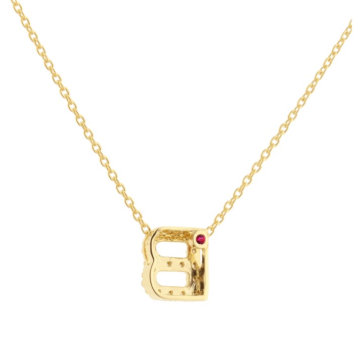 Roberto Coin Tiny Treasures 18ct Yellow Gold 0.06ct Love Letter B Necklaces