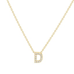 37050140 - Tiny Treasures 18ct Yellow Gold 0.06ct Love Letter D Necklaces