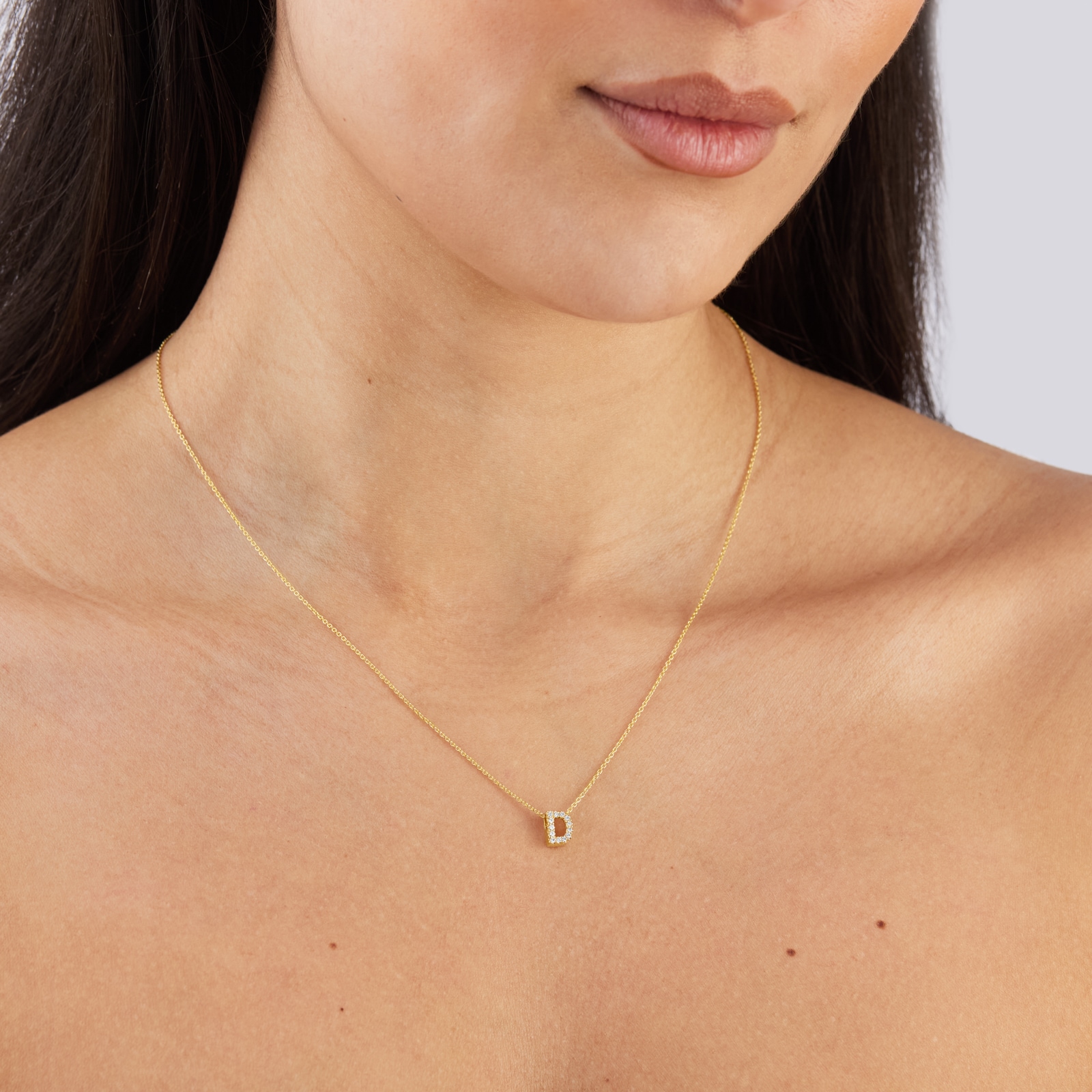 Roberto Coin Tiny Treasures 18ct Yellow Gold 0.06ct Love Letter D Necklaces Roberto Coin Tiny Treasures 18ct Yellow Gold 0.06ct Love Letter D Necklaces