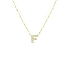 37050141 - Tiny Treasures 18ct Yellow Gold 0.05ct Love Letter F Necklaces