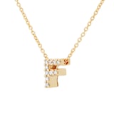 Roberto Coin Tiny Treasures 18ct Yellow Gold 0.05ct Love Letter F Necklaces