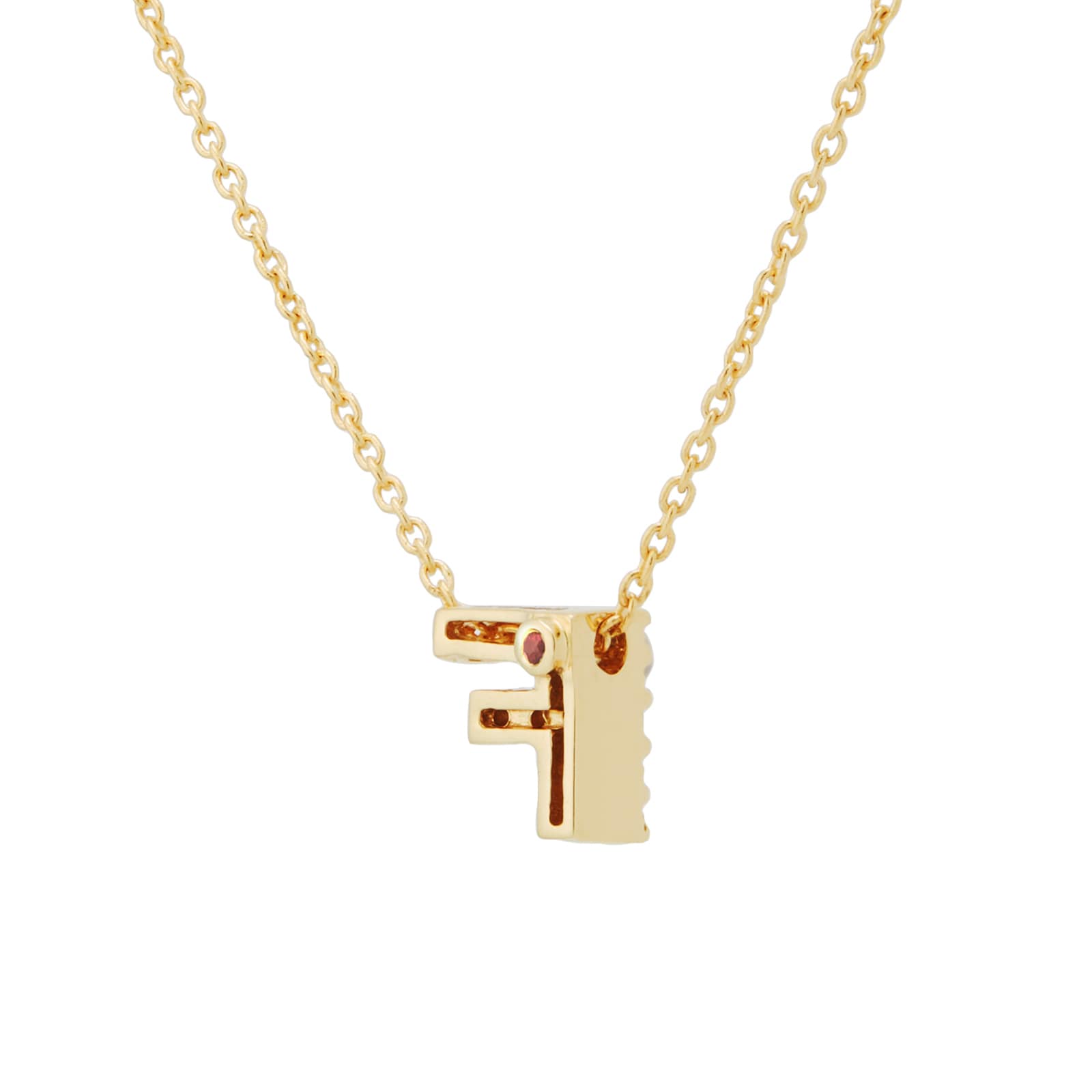 Roberto Coin Tiny Treasures 18ct Yellow Gold 0.05ct Love Letter F Necklaces Roberto Coin Tiny Treasures 18ct Yellow Gold 0.05ct Love Letter F Necklaces