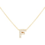 Roberto Coin Tiny Treasures 18ct Yellow Gold 0.05ct Love Letter F Necklaces