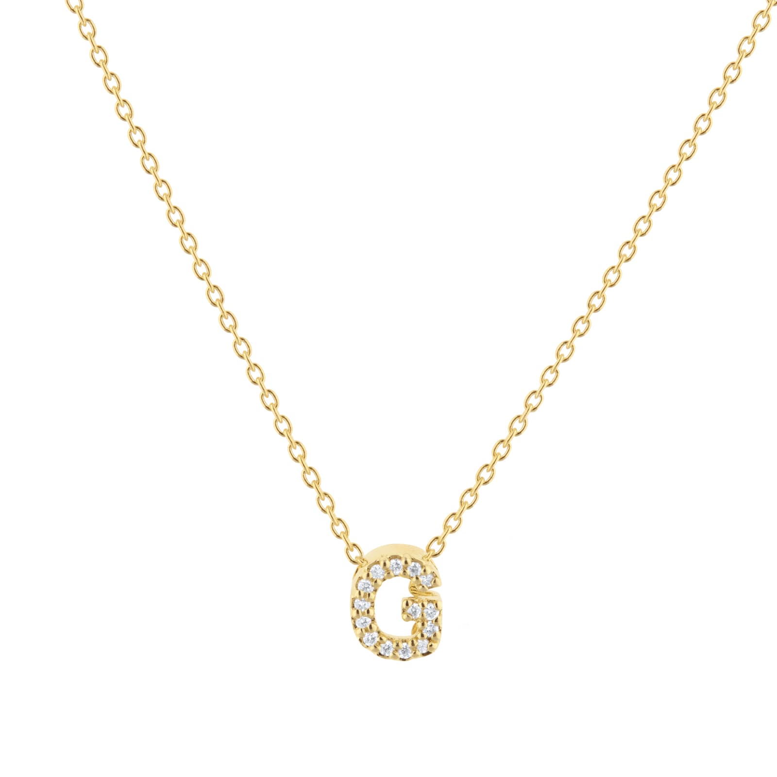 Roberto Coin Tiny Treasures 18ct Yellow Gold 0.06ct Love Letter G Necklaces