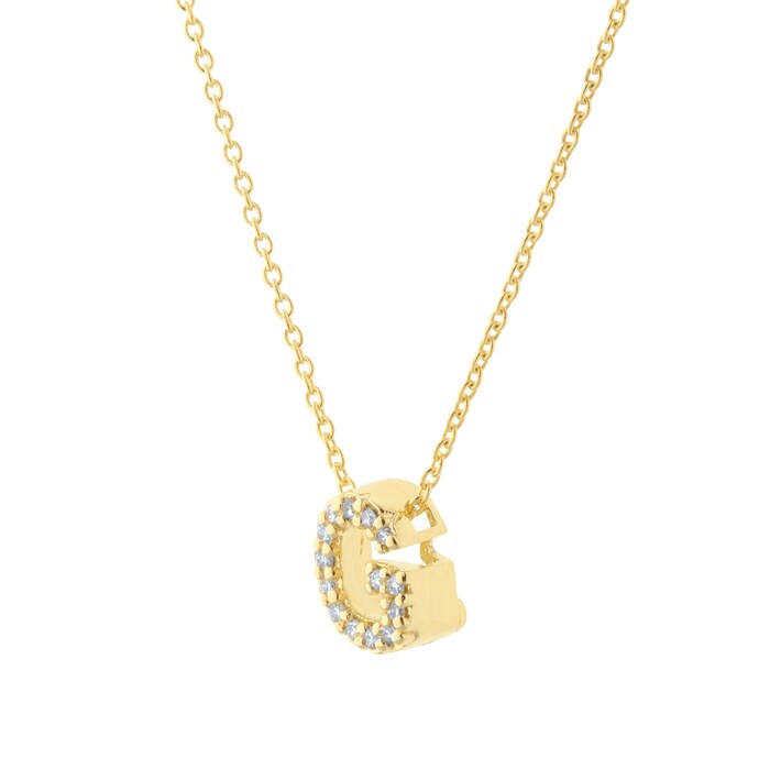Roberto Coin Tiny Treasures 18ct Yellow Gold 0.06ct Love Letter G Necklaces