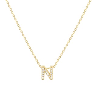 Roberto Coin Tiny Treasures 18ct Yellow Gold 0.07ct Love Letter N Necklaces
