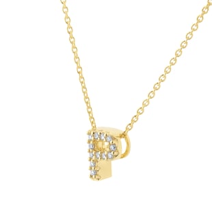 Roberto Coin Tiny Treasures 18ct Yellow Gold 0.05ct Love Letter P Necklaces