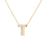 Roberto Coin Tiny Treasures 18ct Yellow Gold 0.04ct Love Letter T Necklaces