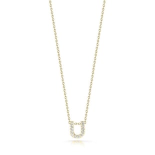 Roberto Coin Tiny Treasures 18ct Yellow Gold 0.06ct Love Letter U Necklaces