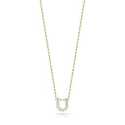 37050150 - Tiny Treasures 18ct Yellow Gold 0.06ct Love Letter U Necklaces