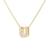 Roberto Coin Tiny Treasures 18ct Yellow Gold 0.06ct Love Letter U Necklaces