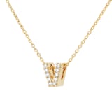Roberto Coin Tiny Treasures 18ct Yellow Gold 0.05ct Love Letter V Necklaces