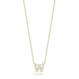 Roberto Coin Tiny Treasures 18ct Yellow Gold 0.08ct Love Letter W Necklaces