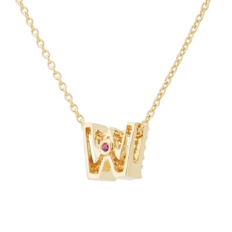 Roberto Coin Tiny Treasures 18ct Yellow Gold 0.08ct Love Letter W Necklaces Roberto Coin Tiny Treasures 18ct Yellow Gold 0.08ct Love Letter W Necklaces